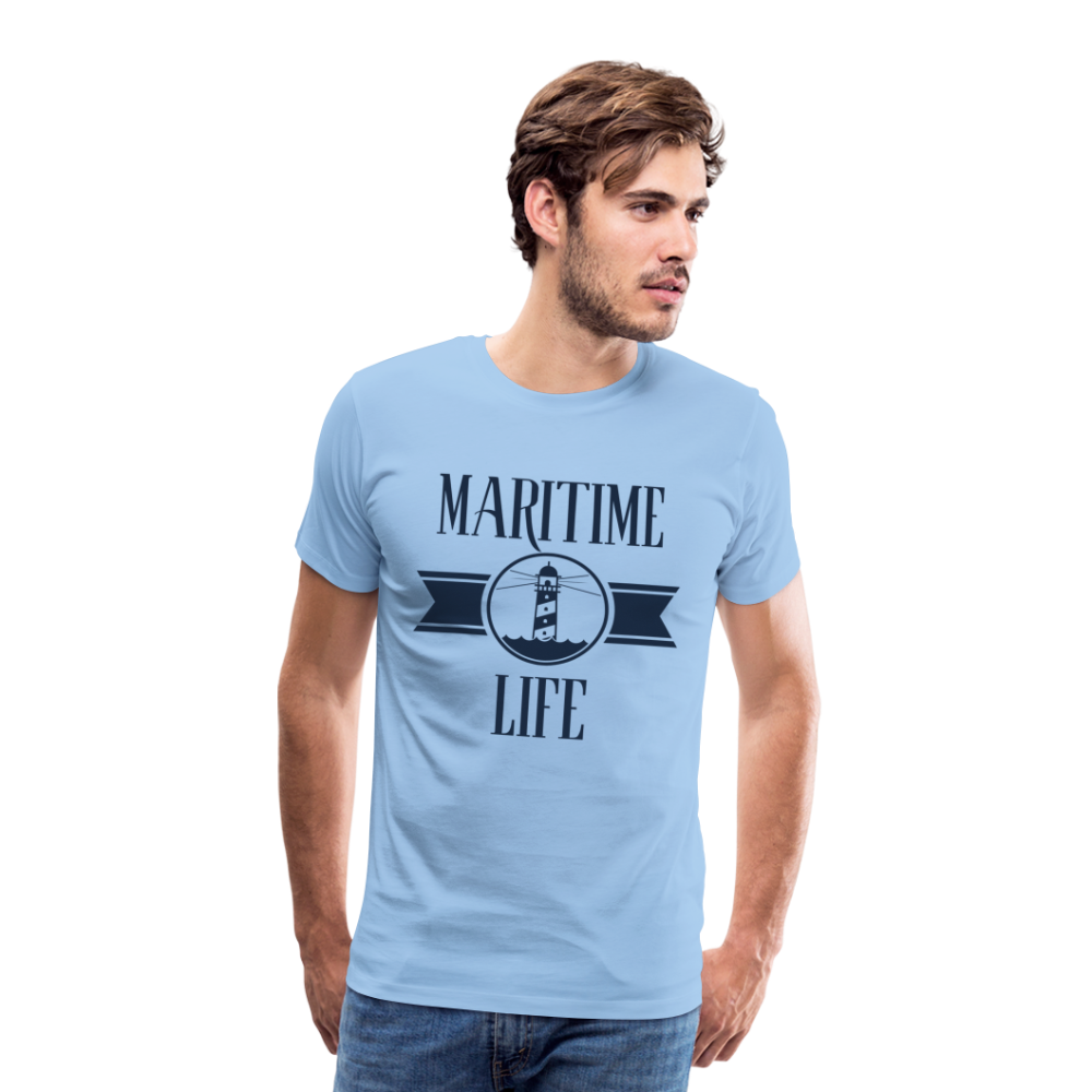 Männer Premium T-Shirt - Maritime Life Navi - Sky