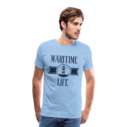 Männer Premium T-Shirt - Maritime Life Navi - Sky