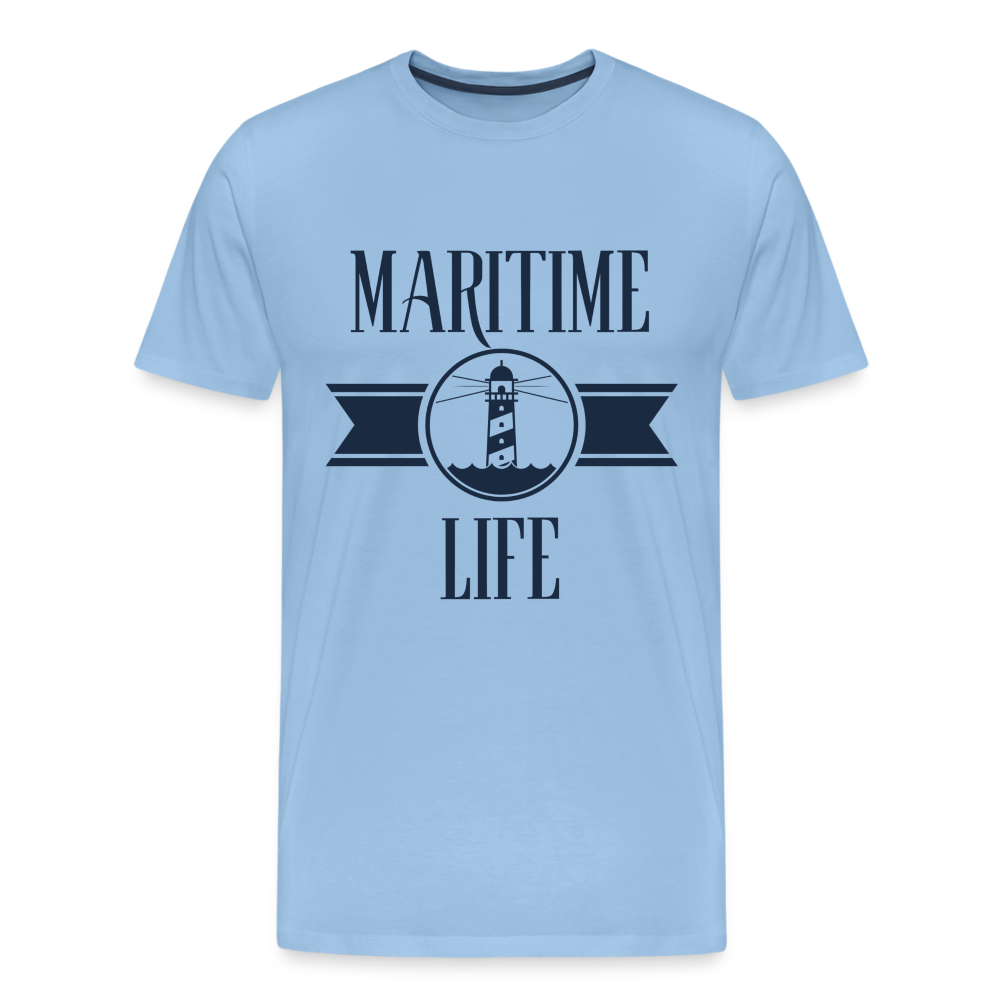 Männer Premium T-Shirt - Maritime Life Navi - Sky