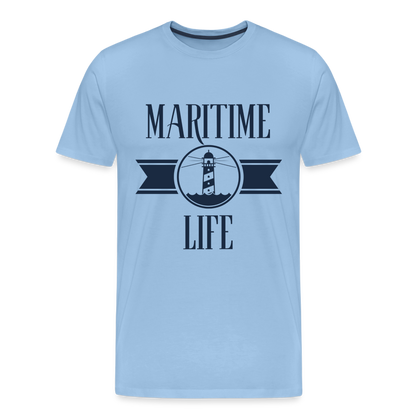 Männer Premium T-Shirt - Maritime Life Navi - Sky