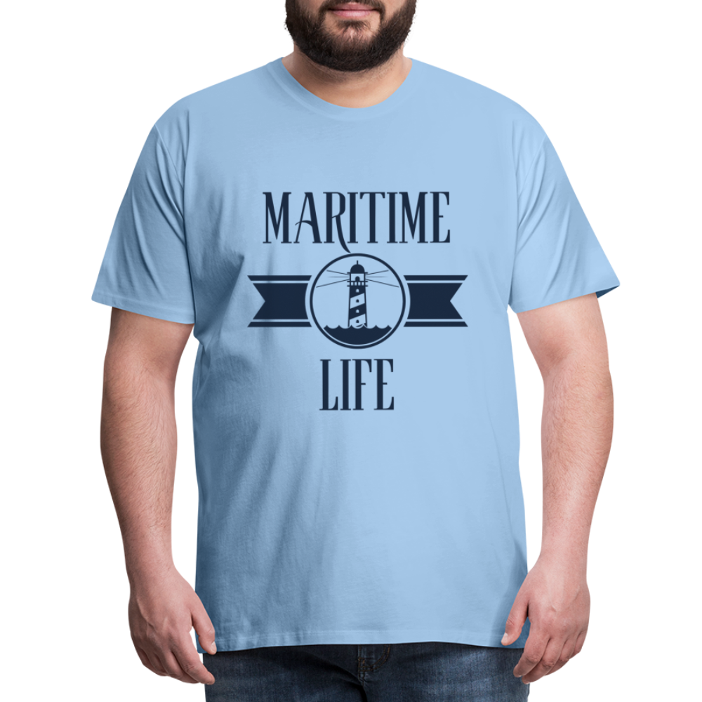 Männer Premium T-Shirt - Maritime Life Navi - Sky