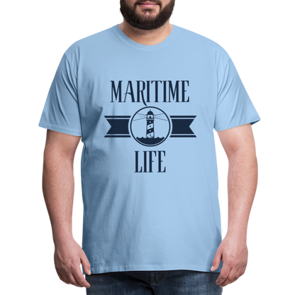 Männer Premium T-Shirt - Maritime Life Navi - Sky