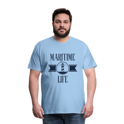 Männer Premium T-Shirt - Maritime Life Navi - Sky