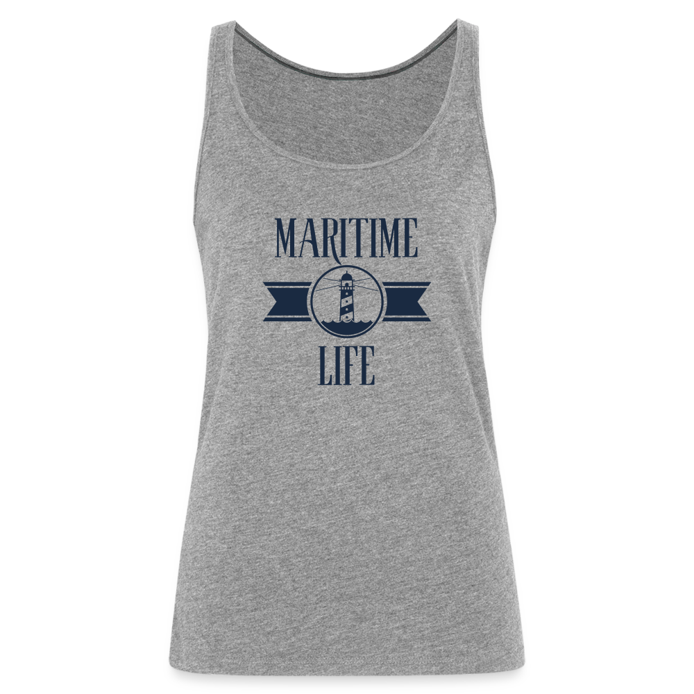 Frauen Premium Tank Top - Maritime Life - Grau meliert