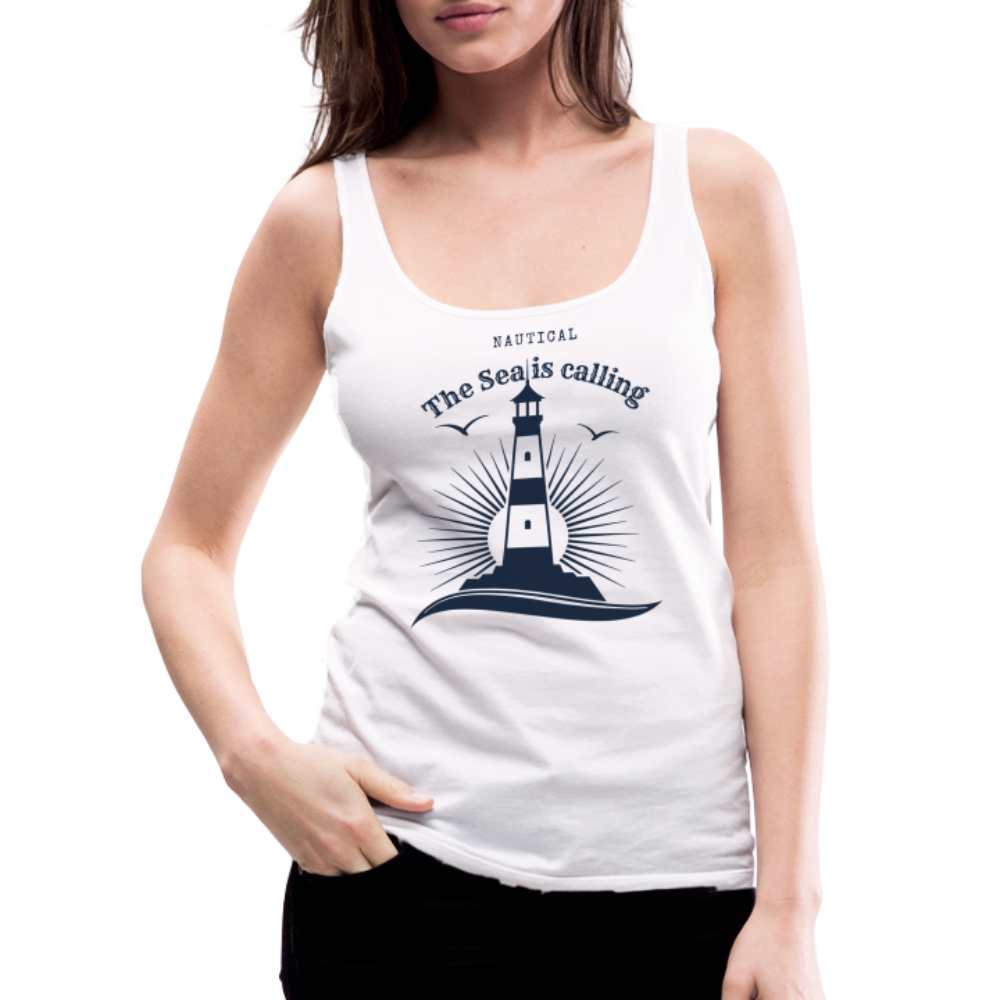 Frauen Premium Tank Top - Nautical The Sea is calling - weiß