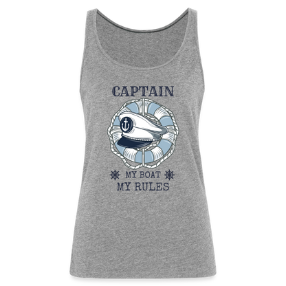 Frauen Premium Tank Top - Captain - Grau meliert