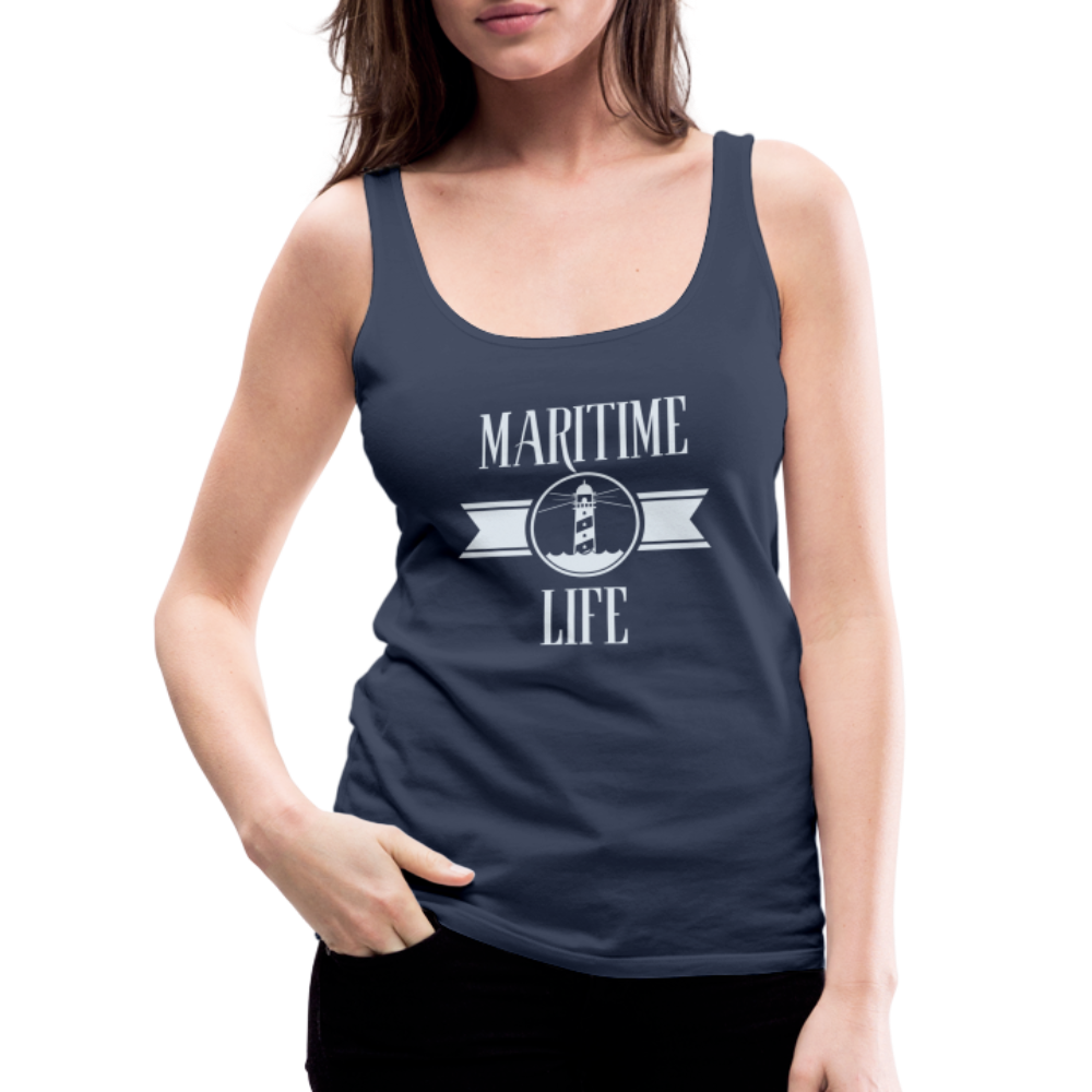 Frauen Premium Tank Top - Maritime Life light - Navy