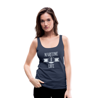 Frauen Premium Tank Top - Maritime Life light - Navy