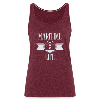 Frauen Premium Tank Top - Maritime Life light - Bordeauxrot meliert