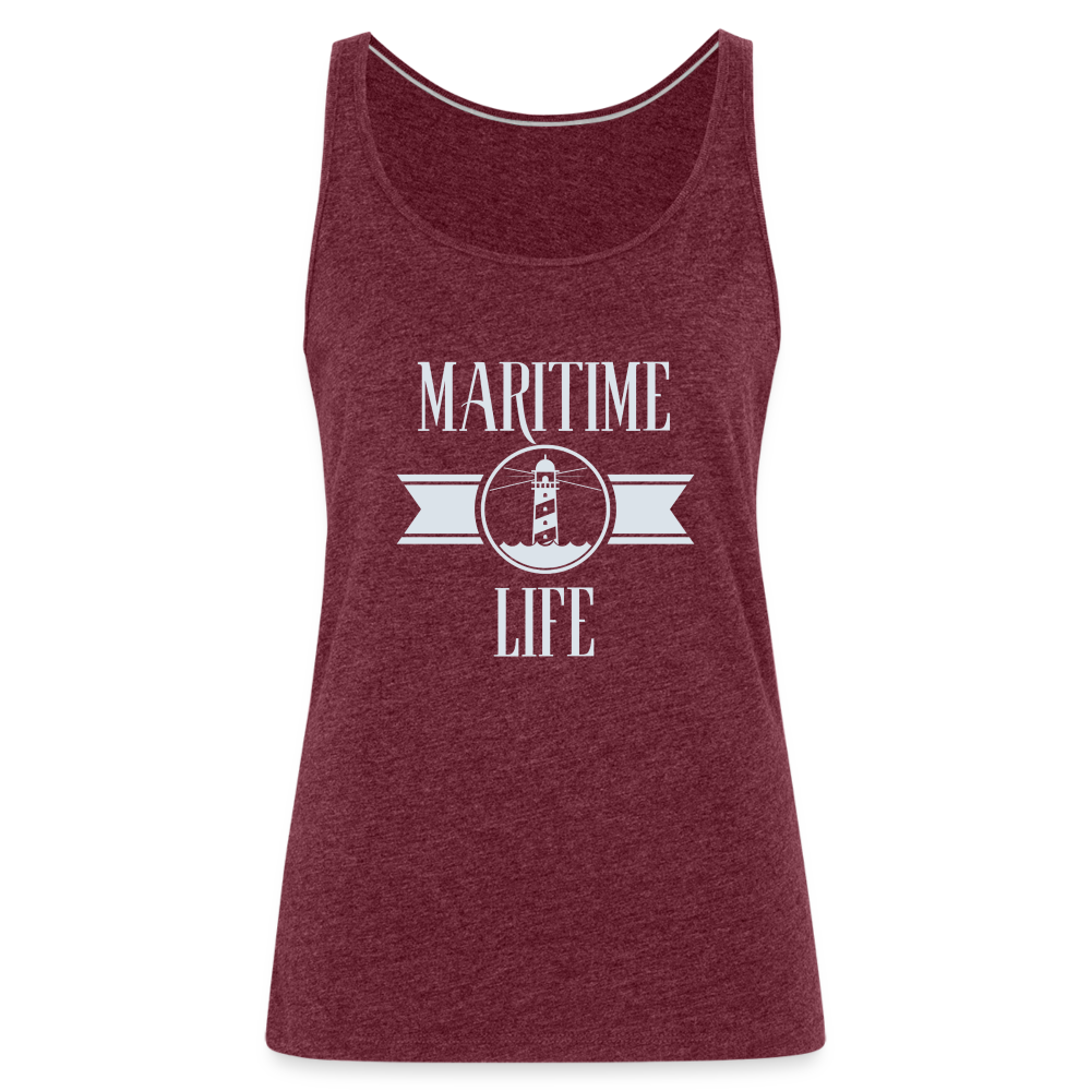 Frauen Premium Tank Top - Maritime Life light - Bordeauxrot meliert