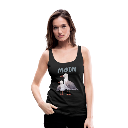 Frauen Premium Tank Top - Moin Möwen - Schwarz