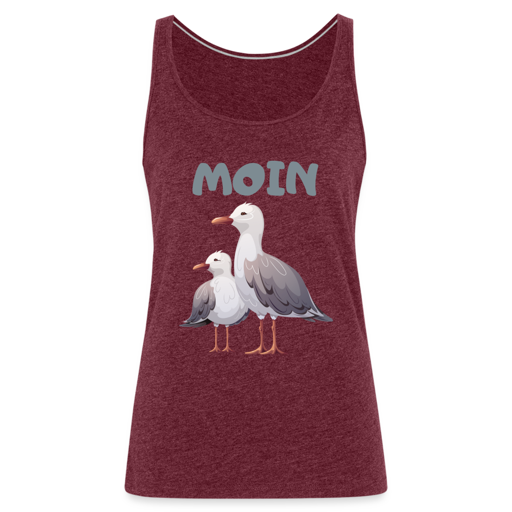 Frauen Premium Tank Top - Moin Möwen - Bordeauxrot meliert