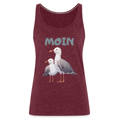 Frauen Premium Tank Top - Moin Möwen - Bordeauxrot meliert