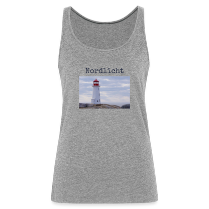 Frauen Premium Tank Top - Nordlicht Leuchtturm - Grau meliert