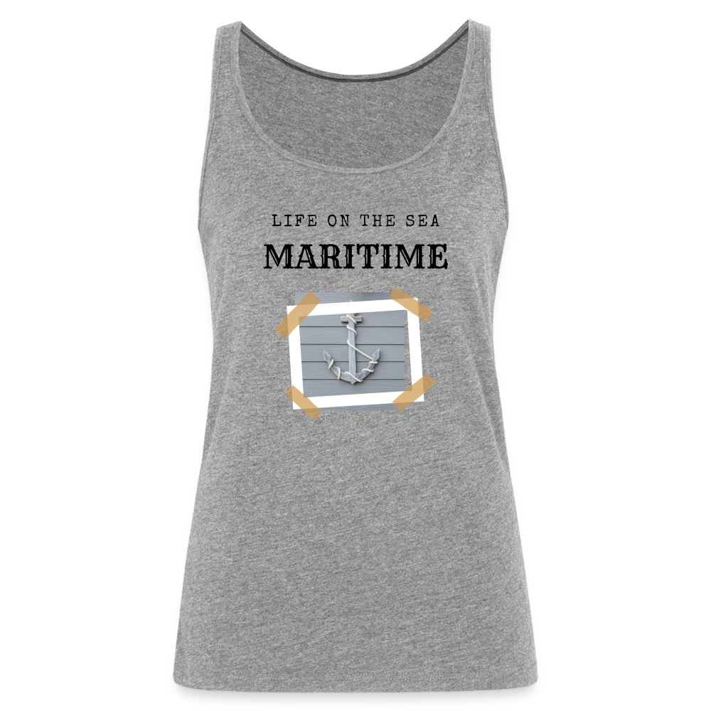 Frauen Premium Tank Top - Life on the Sea Maritime - Grau meliert