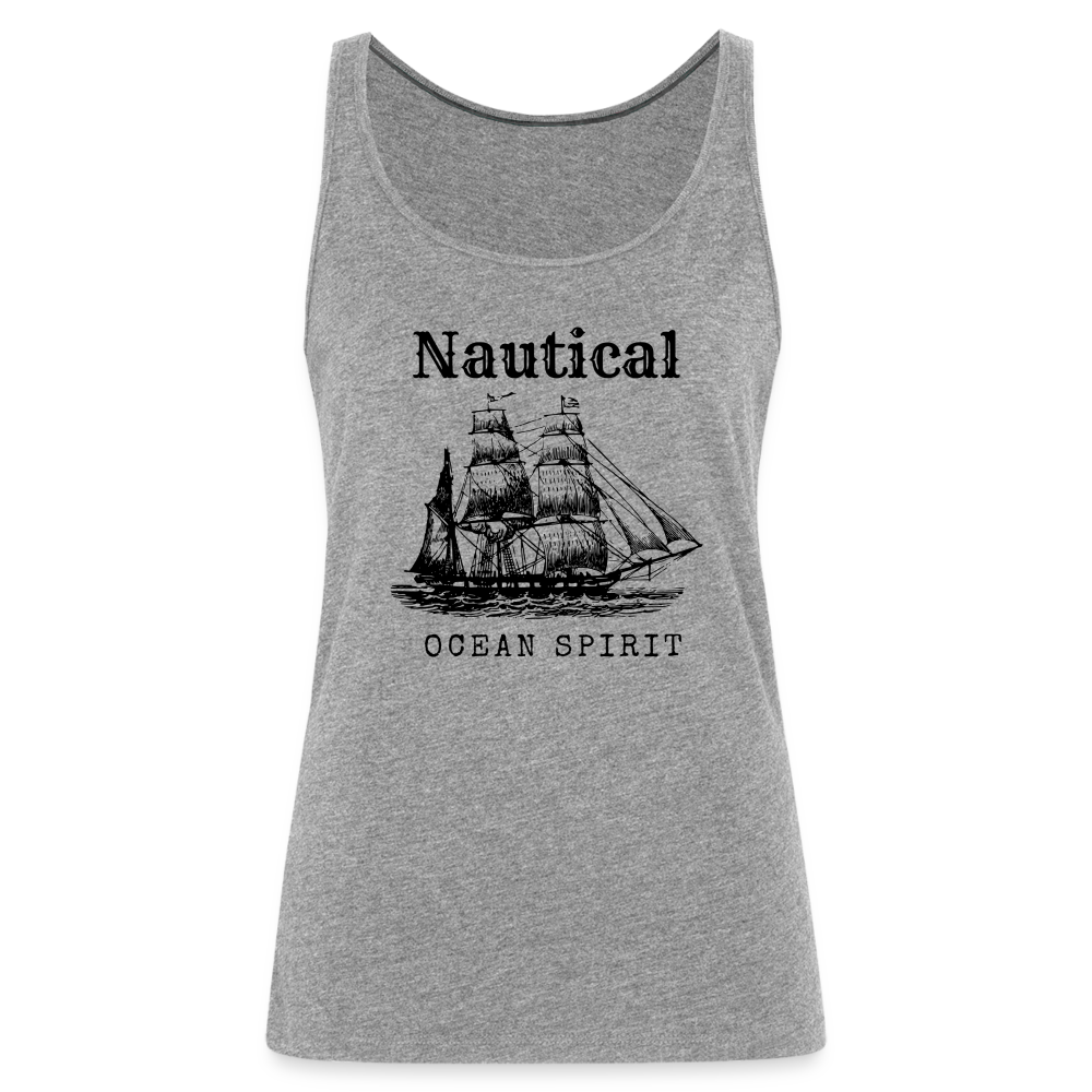 Frauen Premium Tank Top - Nautical Ocean Spirit - Grau meliert