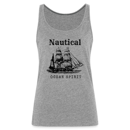 Frauen Premium Tank Top - Nautical Ocean Spirit - Grau meliert