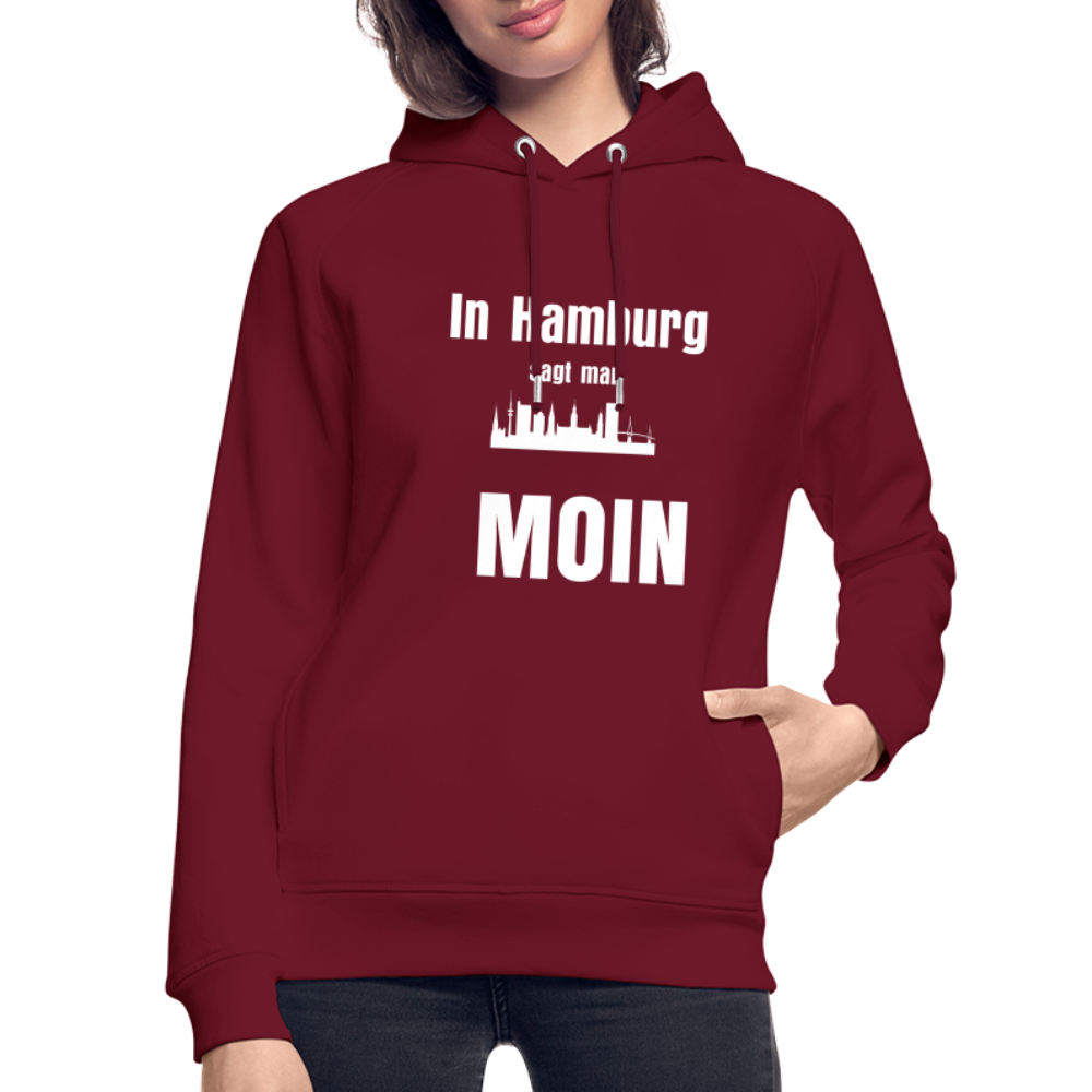 Unisex Bio-Hoodie von Stanley & Stella - In Hamburg sagt man MOIN - Burgunderrot