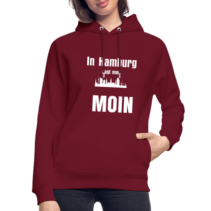 Unisex Bio-Hoodie von Stanley & Stella - In Hamburg sagt man MOIN - Burgunderrot