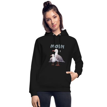 Unisex Bio-Hoodie von Stanley & Stella - Moin Möwen - Schwarz