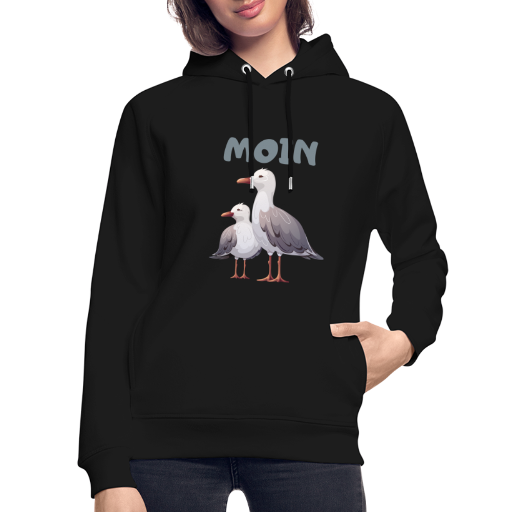 Unisex Bio-Hoodie von Stanley & Stella - Moin Möwen - Schwarz