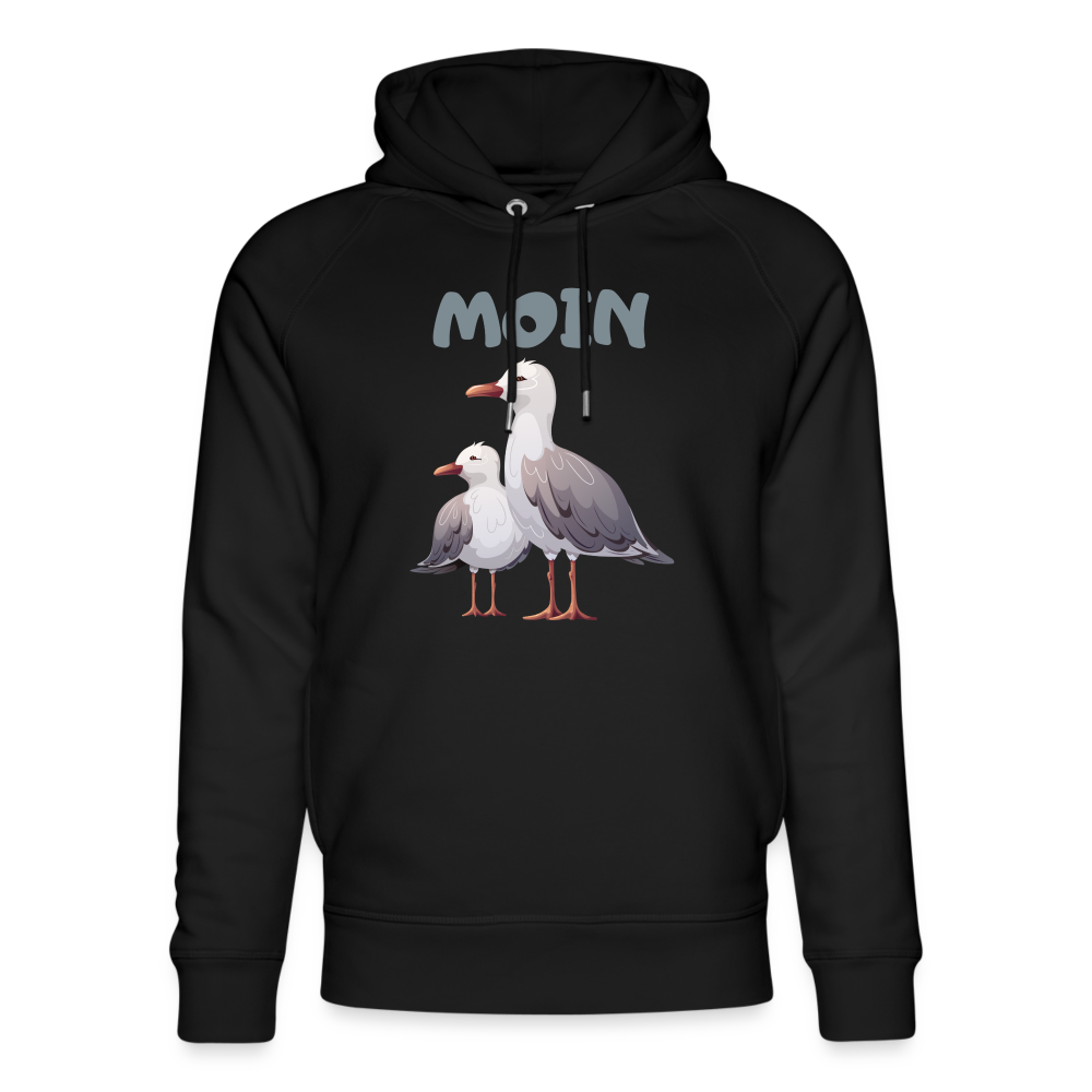 Unisex Bio-Hoodie von Stanley & Stella - Moin Möwen - Schwarz