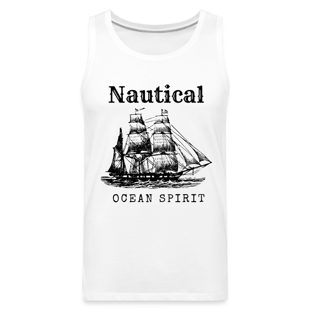 Männer Premium Tank Top - Nautical Ocean Spirit - weiß