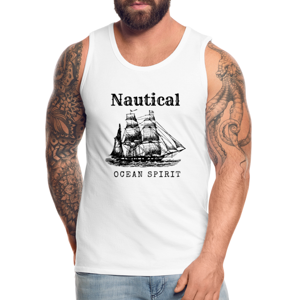 Männer Premium Tank Top - Nautical Ocean Spirit - weiß