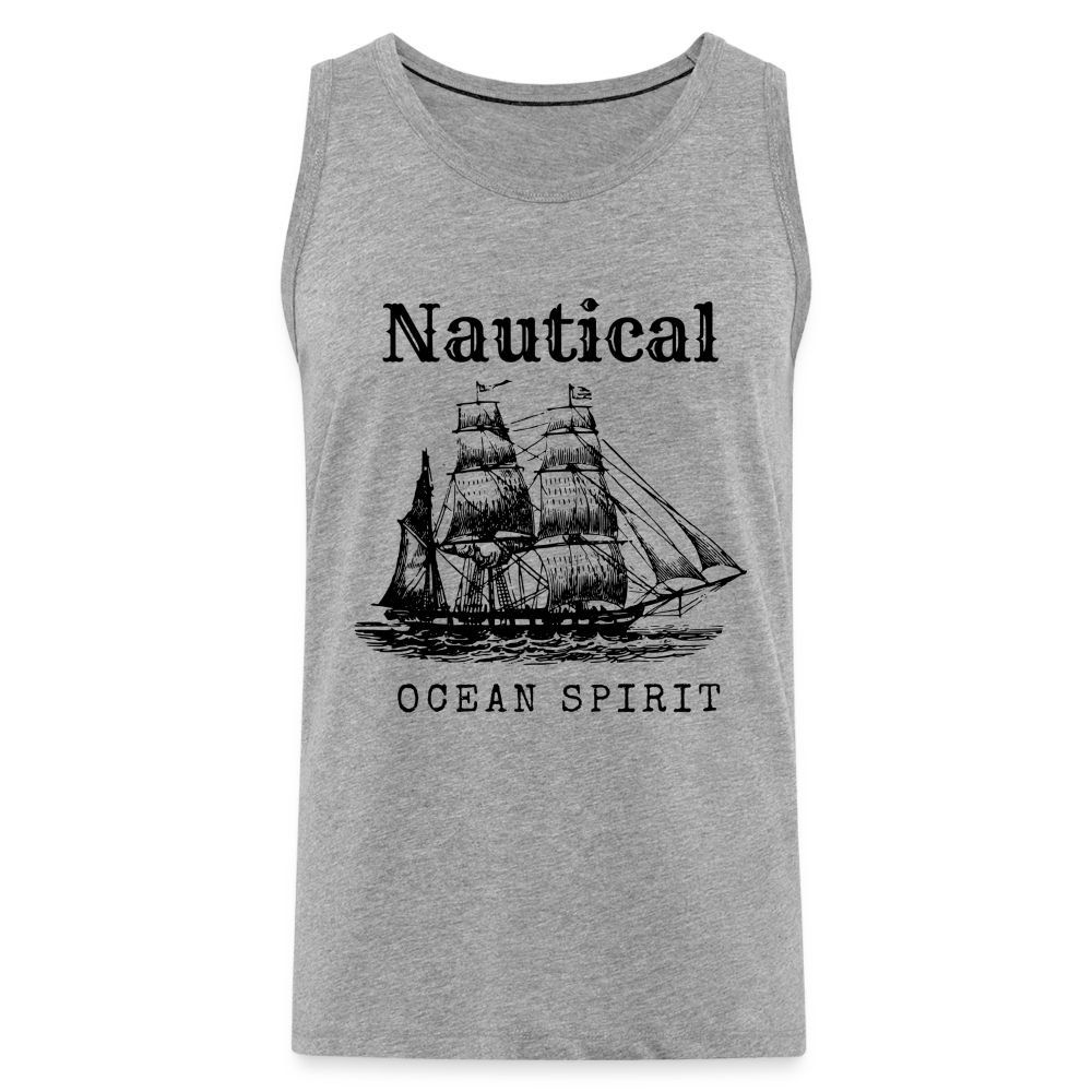 Männer Premium Tank Top - Nautical Ocean Spirit - Grau meliert