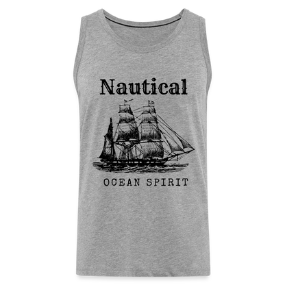 Männer Premium Tank Top - Nautical Ocean Spirit - Grau meliert