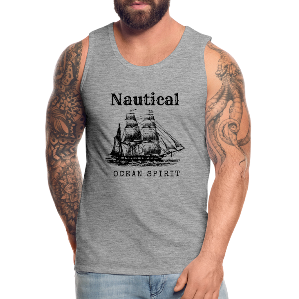 Männer Premium Tank Top - Nautical Ocean Spirit - Grau meliert