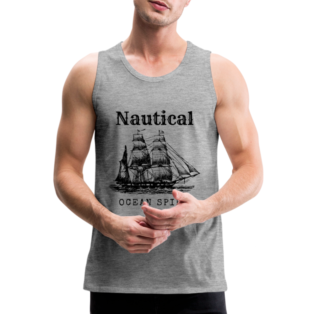 Männer Premium Tank Top - Nautical Ocean Spirit - Grau meliert