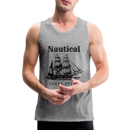 Männer Premium Tank Top - Nautical Ocean Spirit - Grau meliert