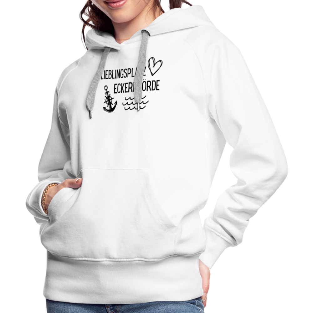 Frauen Premium Hoodie - Lieblingsplatz Eckernförde - weiß