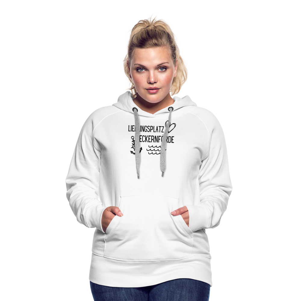 Frauen Premium Hoodie - Lieblingsplatz Eckernförde - weiß