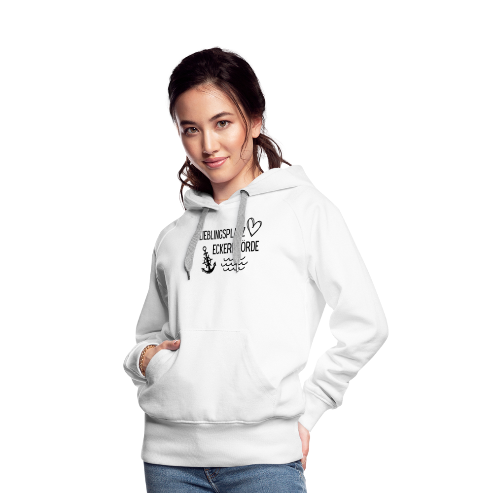 Frauen Premium Hoodie - Lieblingsplatz Eckernförde - weiß