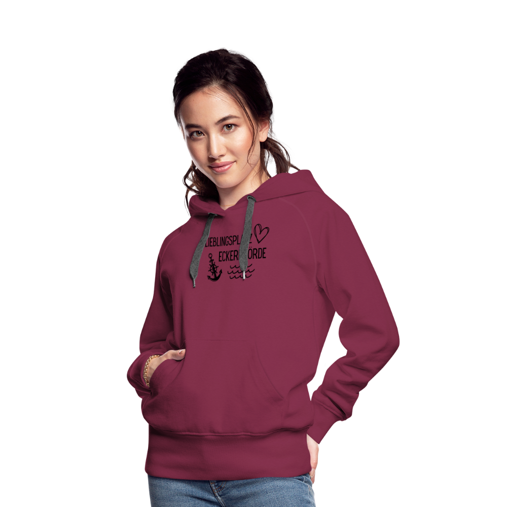 Frauen Premium Hoodie - Lieblingsplatz Eckernförde - Bordeaux