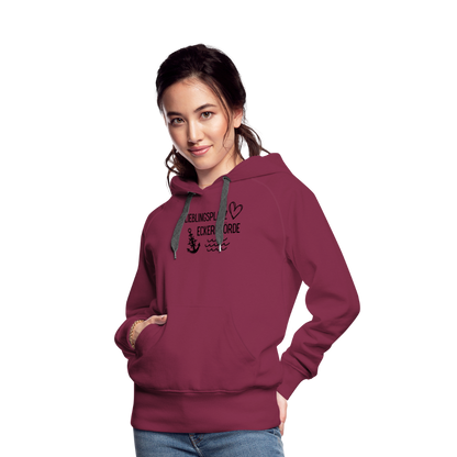 Frauen Premium Hoodie - Lieblingsplatz Eckernförde - Bordeaux