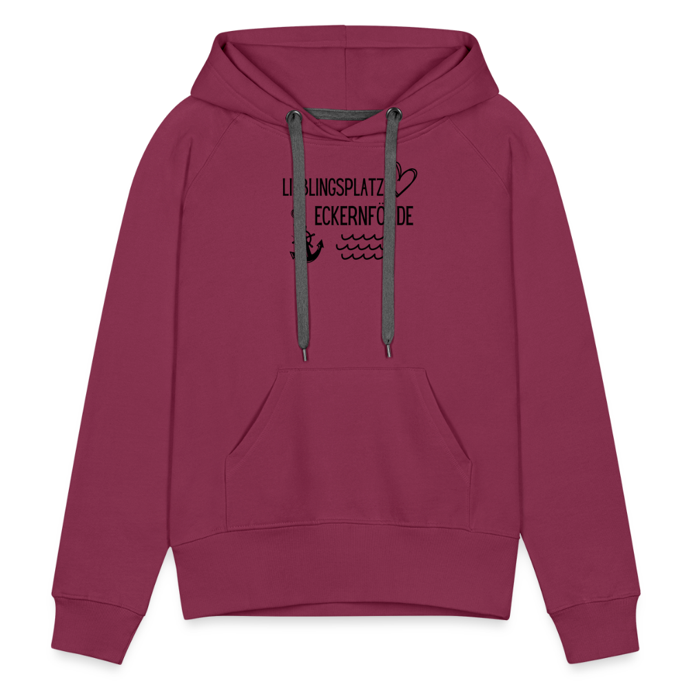 Frauen Premium Hoodie - Lieblingsplatz Eckernförde - Bordeaux