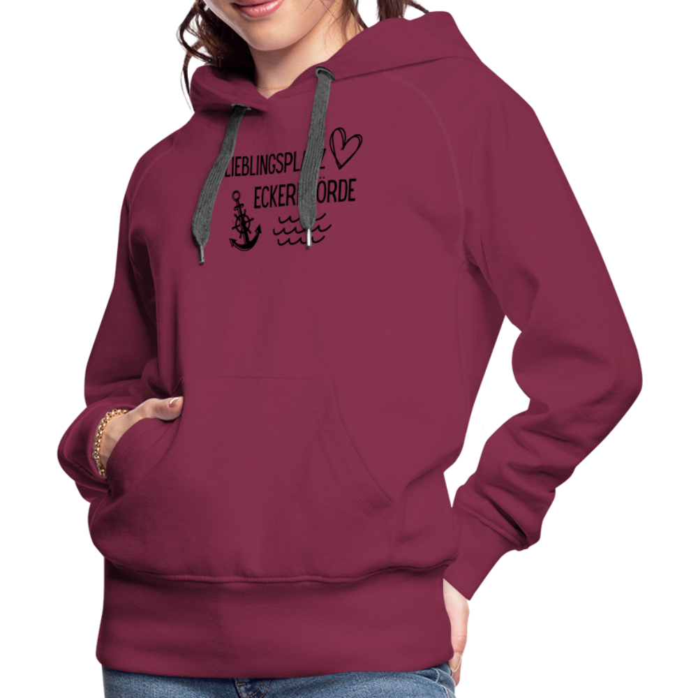 Frauen Premium Hoodie - Lieblingsplatz Eckernförde - Bordeaux