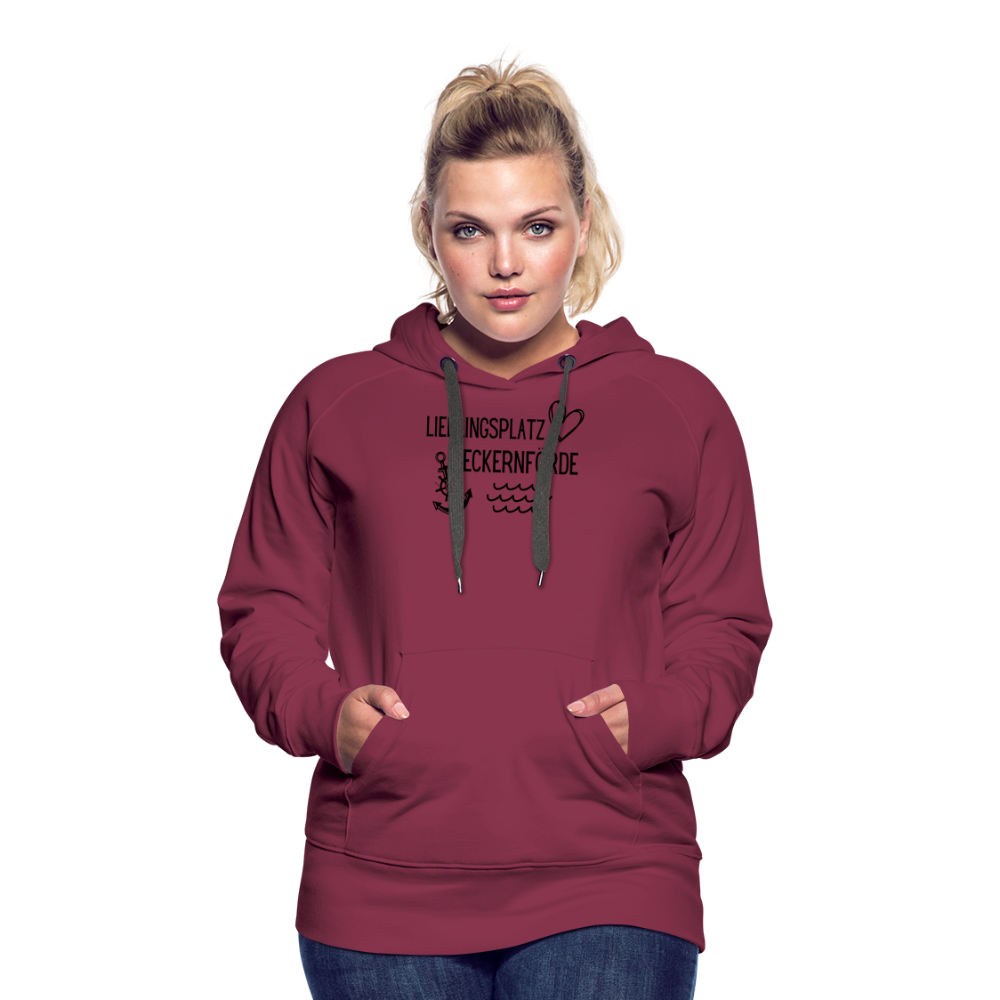 Frauen Premium Hoodie - Lieblingsplatz Eckernförde - Bordeaux