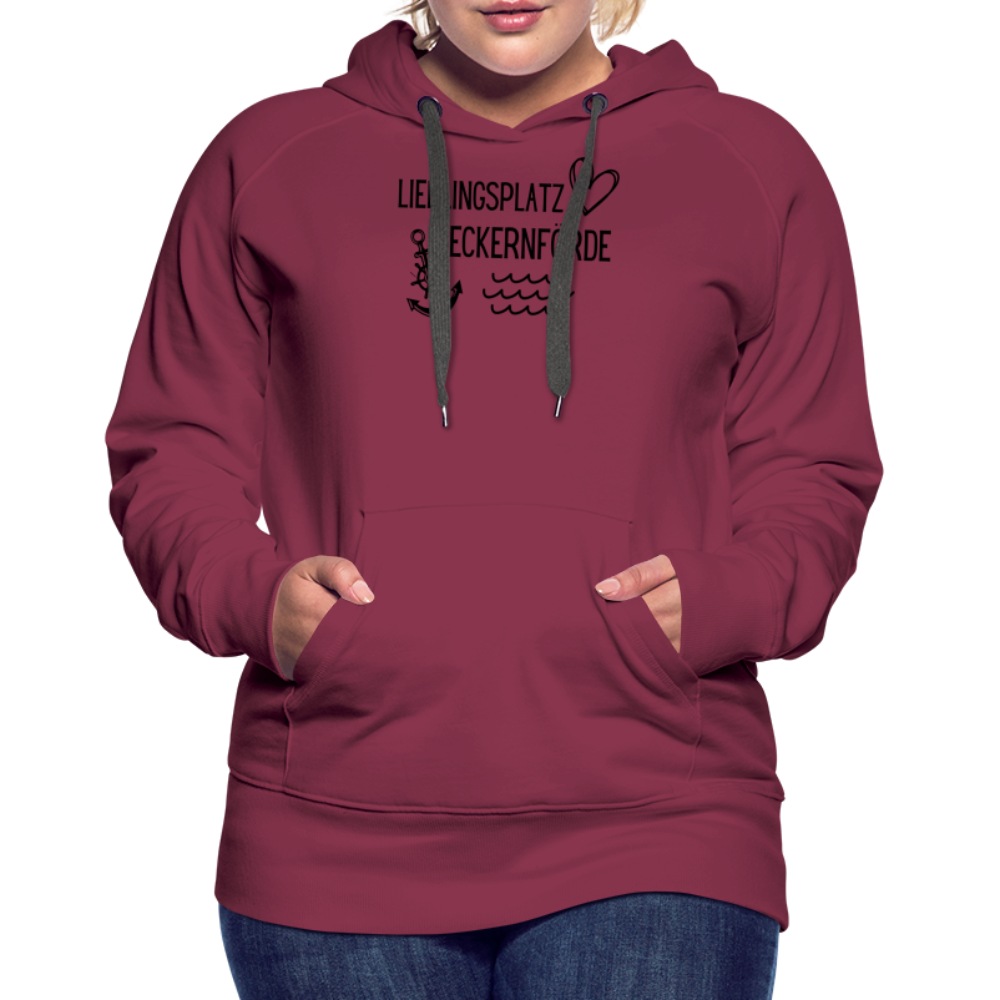 Frauen Premium Hoodie - Lieblingsplatz Eckernförde - Bordeaux