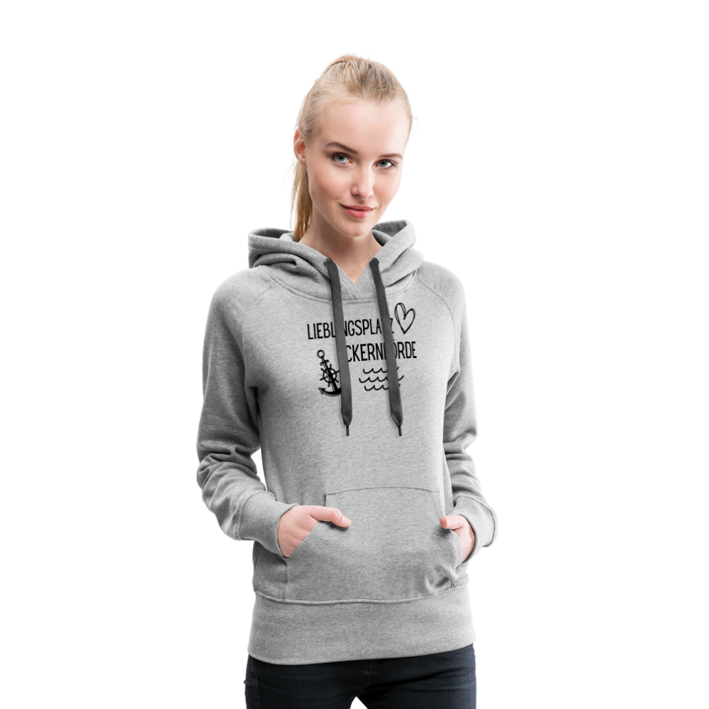 Frauen Premium Hoodie - Lieblingsplatz Eckernförde - Grau meliert