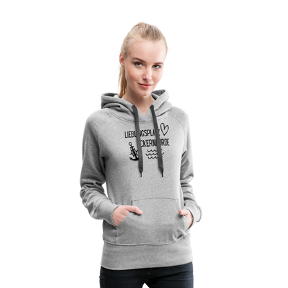 Frauen Premium Hoodie - Lieblingsplatz Eckernförde - Grau meliert