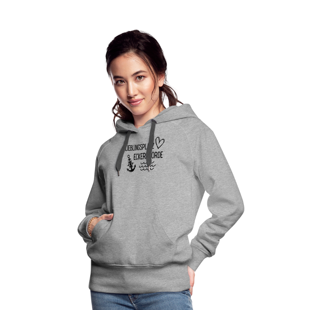 Frauen Premium Hoodie - Lieblingsplatz Eckernförde - Grau meliert