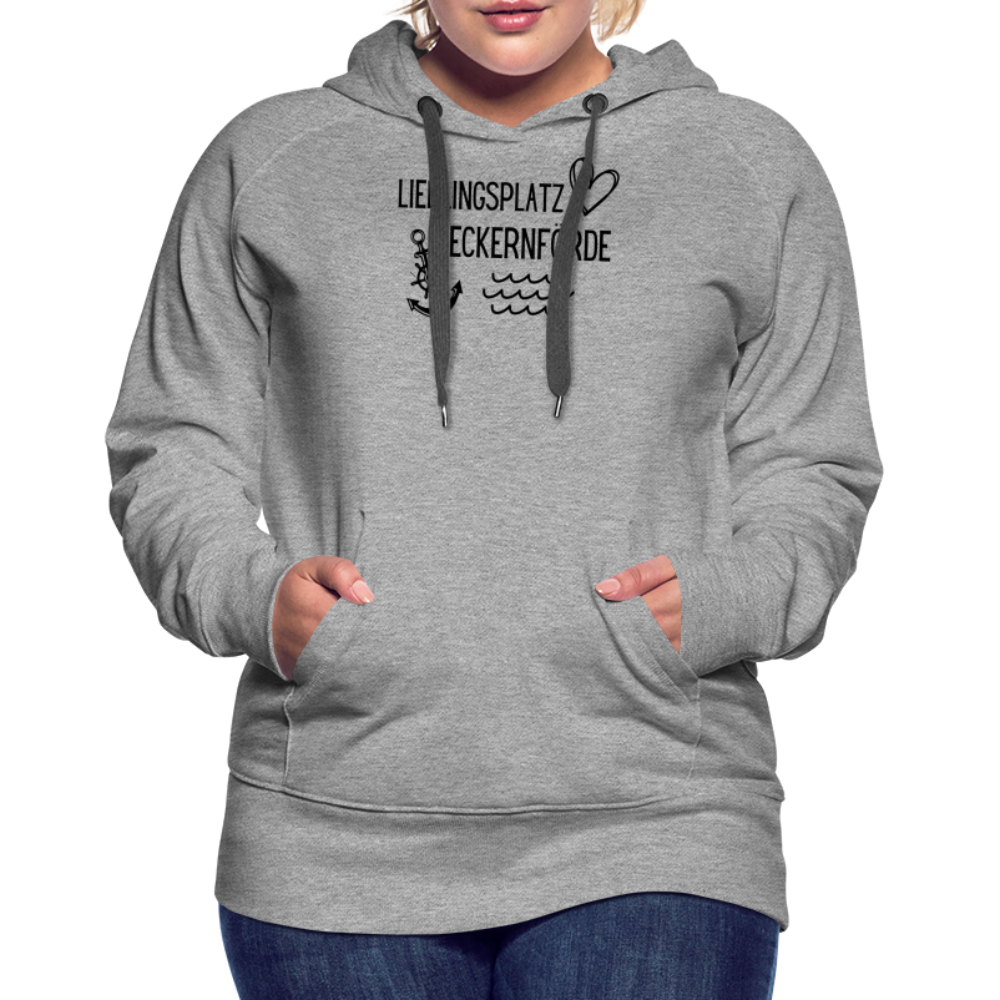 Frauen Premium Hoodie - Lieblingsplatz Eckernförde - Grau meliert