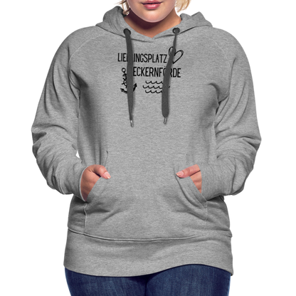 Frauen Premium Hoodie - Lieblingsplatz Eckernförde - Grau meliert