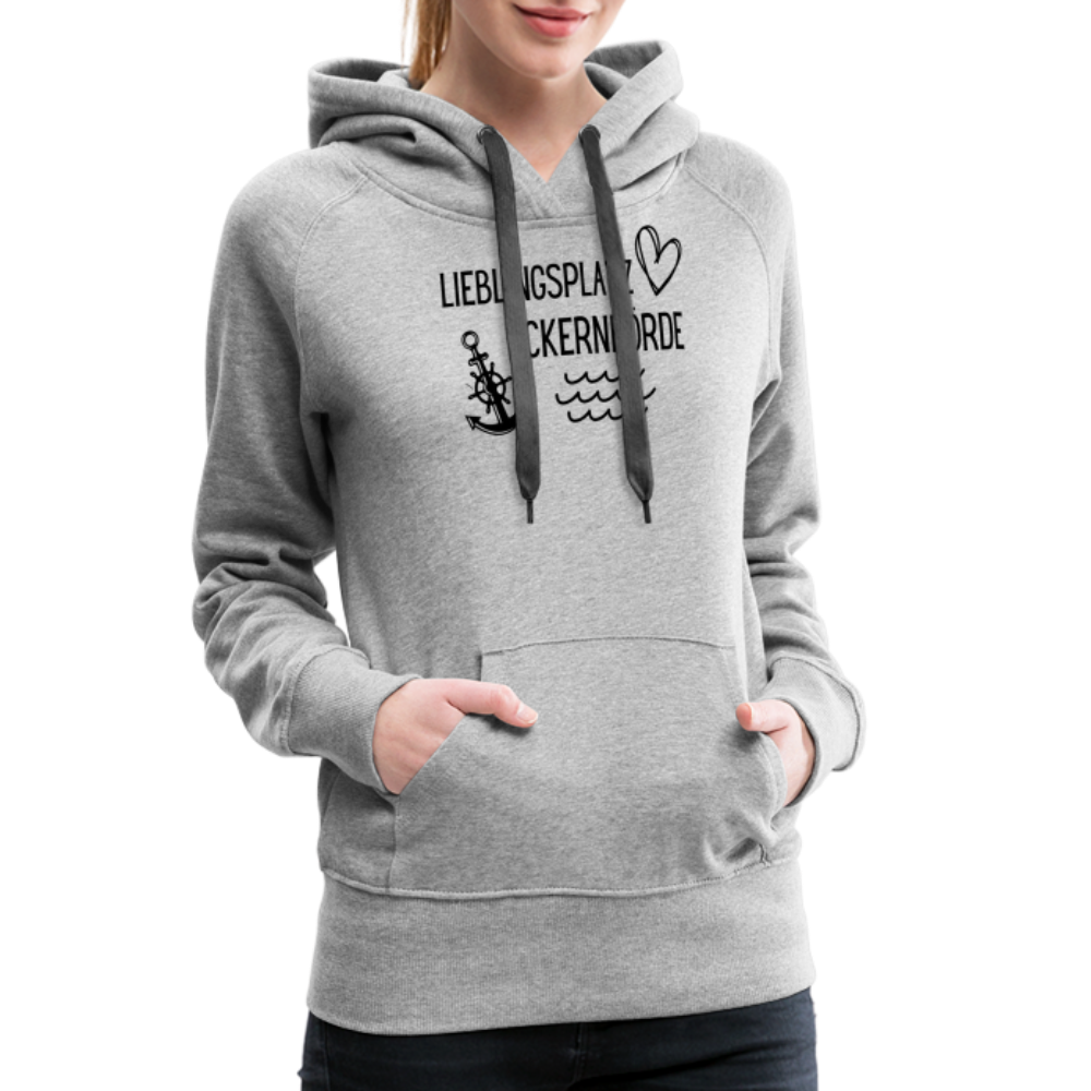 Frauen Premium Hoodie - Lieblingsplatz Eckernförde - Grau meliert