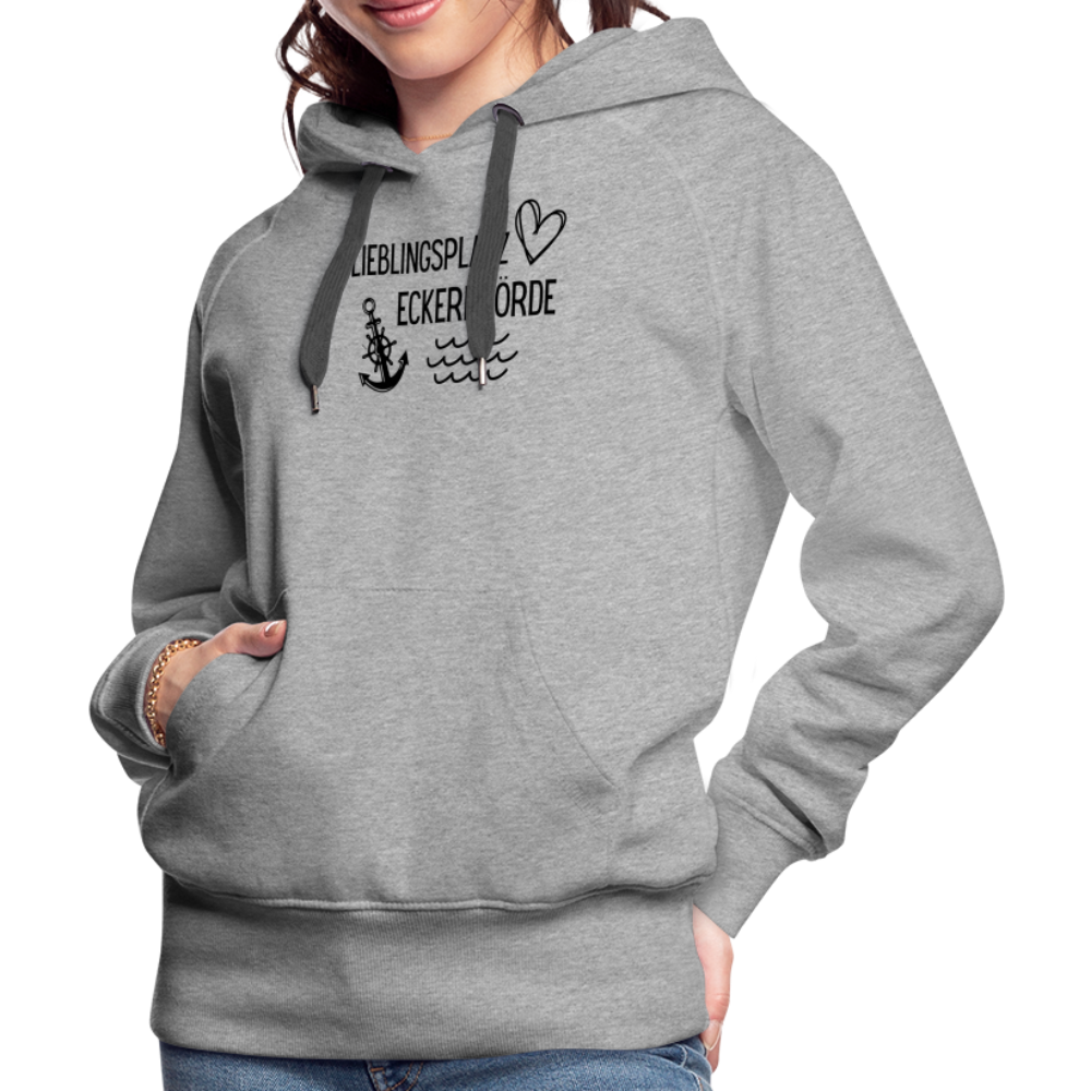 Frauen Premium Hoodie - Lieblingsplatz Eckernförde - Grau meliert