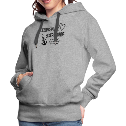 Frauen Premium Hoodie - Lieblingsplatz Eckernförde - Grau meliert